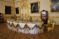 Chamber with table and oil paitings in Catherine palace in Tsarskoye Selo