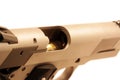 Chambered .45 bullet Royalty Free Stock Photo