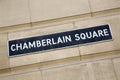 Chamberlain Square Street Sign Royalty Free Stock Photo