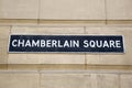Chamberlain Square Street Sign Royalty Free Stock Photo