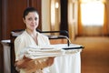 Chambermaid at hotel Royalty Free Stock Photo