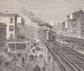 Illustration of the Elevated Railway at Seventh Avenue, New York.