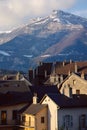 Chambery roofs and Nivolet mountain in Savoy, France Royalty Free Stock Photo