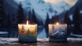 CHAMBERY tinplate candles, placed within a Winter Wonderland to capture the essence of nature-inspired compositions