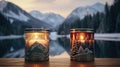 CHAMBERY tinplate candles, placed within a Winter Wonderland to capture the essence of nature-inspired compositions