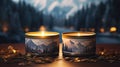 CHAMBERY tinplate candles, placed within a Winter Wonderland to capture the essence of nature-inspired compositions