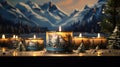 CHAMBERY tinplate candles, placed within a Winter Wonderland to capture the essence of nature-inspired compositions