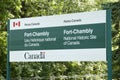 Chambly Fort Sign - Quebec - Canada Royalty Free Stock Photo