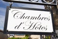 Chambres d`hotes french text sign means Bed and Breakfast guest rooms in france village Royalty Free Stock Photo