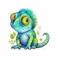 Chameleon cartoon illustration