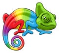 Chameleon Cartoon Rainbow Character