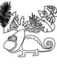 Chameleon coloring page