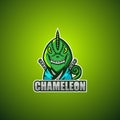 Chameleon esport mascot logo design Royalty Free Stock Photo