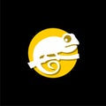 Chameleon icon isolated on black background