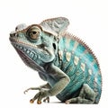 Chameleon Isolated White. Generative AI Royalty Free Stock Photo