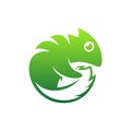 Chameleon Leaf Nature Ecology Logo Royalty Free Stock Photo