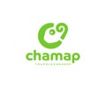 Chameleon lizard logo design. Chameleon map point vector design Royalty Free Stock Photo