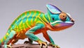 Chameleon lizard reptile arboreal brilliant color Royalty Free Stock Photo