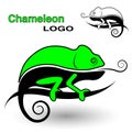 Chameleon logo. Black and white and color version.