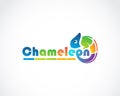 chameleon logo creative design color modern animal wild life business