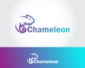chameleon logo creative design color modern animal wild life business