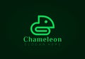 Chameleon Paper Clip Logo Design Vector Illustration Template. modern logo design business company