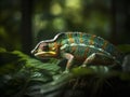 Chameleon\'s Dance: A Symphony of Colors in the Rainforest