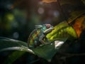 Chameleon\'s Dance: A Symphony of Colors in the Rainforest