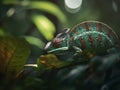 Chameleon\'s Dance: A Symphony of Colors in the Rainforest