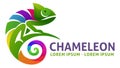 Chameleon Rainbow Lizard Animal Design Icon Mascot