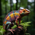 A Chameleon in the rainforest