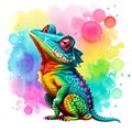 The chameleon\'s humorous expression adds to the charm of the design