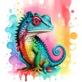 The chameleon\'s humorous expression adds to the charm of the design