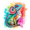 The chameleon\'s humorous expression adds to the charm of the design