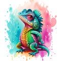 The chameleon\'s humorous expression adds to the charm of the design