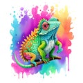 The chameleon\'s humorous expression adds to the charm of the design