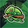 Chameleon esport mascot logo design Royalty Free Stock Photo