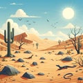 Chameleon Adapting in the Desert.