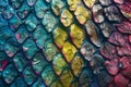 Chameleon Skin Texture Background, Colored Lizard Scales, Rainbow Reptile Skin, Iguana Leather