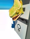 Chameleon and slow computer 3d rendering
