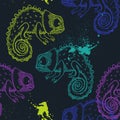 Chameleon. vector seamless pattern Royalty Free Stock Photo