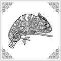 Chameleon zentangle arts. isolated on white background