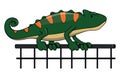 Chameleons Walk On Iron Fences Color Illustration Royalty Free Stock Photo