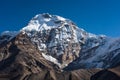 Chamlang mountain peak view from Kongma Dingma campsite, Himalaya mountains range, Nepal Royalty Free Stock Photo