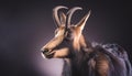 Chamois Portrait in Artistic Studio Lighting with Dark Background Royalty Free Stock Photo