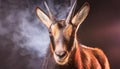Chamois Portrait in Artistic Studio Lighting with Dark Background Royalty Free Stock Photo