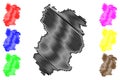 Chamoli district Uttarakhand or Uttaranchal State, Republic of India map vector illustration, scribble sketch Chamoli map