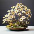 Chamomile Bonsai: Detailed Petals In Lush Baroque Style