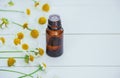 Chamomile extract in a small bottle. Royalty Free Stock Photo