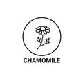 Chamomile flower herbal organic icon emblem, Can be Used logo or Template to pack Tea, Cosmetics, Medicines, biologic